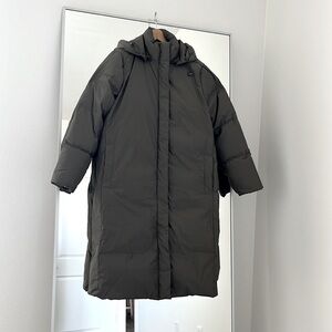 JENNI KAYNE Long Puffer Jacket in Sage S NWT